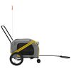 vidaXL Pet Bike Trailer Yellow and Grey Oxford Fabric and Iron