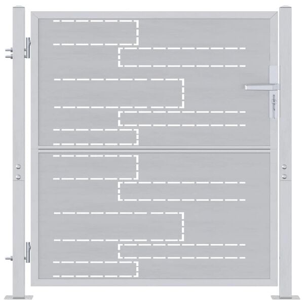 vidaXL Garden Gate with Lock Silver 96 x 100 cm Stainless Steel
