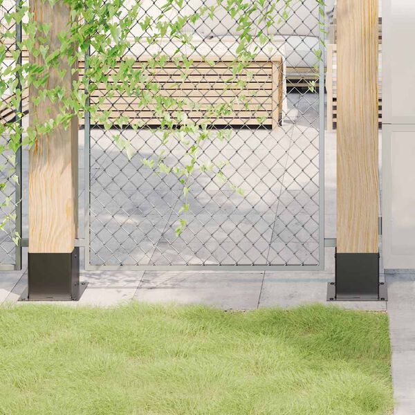 vidaXL Post Bases Square 12 pcs Anthracite 141x141 mm Powder-coated Steel