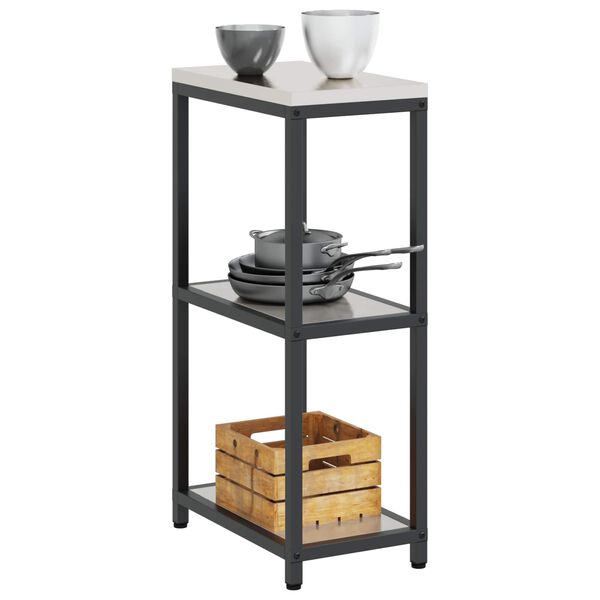 vidaXL Kitchen Storage with Shelf Silver 30 x 50 x 92 cm Steel