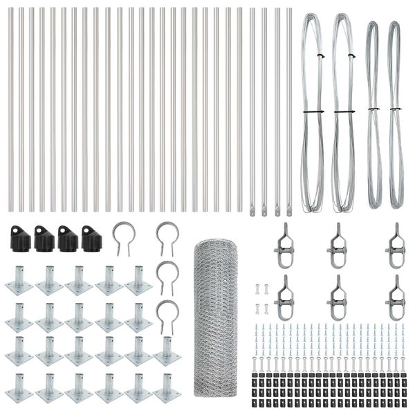 vidaXL Fence Post Silver 50 x 0.4 m (25 mm mesh) Steel