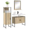 vidaXL Bathroom Furniture Set with Shelf 3 pcs Brown Engineered wood