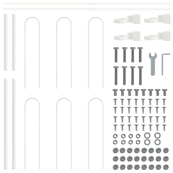 vidaXL Garden Fence White 1.7 x 1 m Powder-coated steel