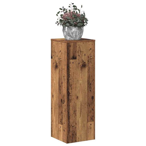 vidaXL Plant Stand Old Wood 33x33x100 cm Engineered Wood