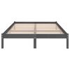 vidaXL Bed Frame without Mattress Grey Solid Wood 140x200 cm