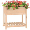 vidaXL Planter with Shelf 82.5x54x81 cm Solid Wood Pine