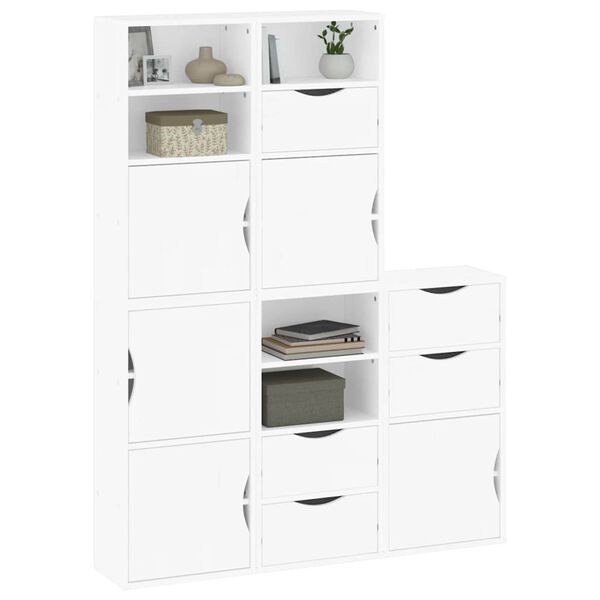 vidaXL Side Cabinets 5 pcs "ODDA" White 40x24x79 cm Solid Wood Pine