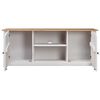 vidaXL TV Cabinet White 120x40x50 cm Solid Pine Wood Panama Range