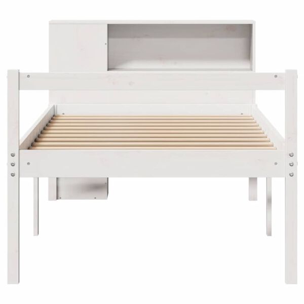 vidaXL Bookcase Bed without Mattress White 90x200 cm Solid Wood Pine