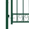 vidaXL Fence Gate Emmen with Spikes Steel 103x97 cm Green