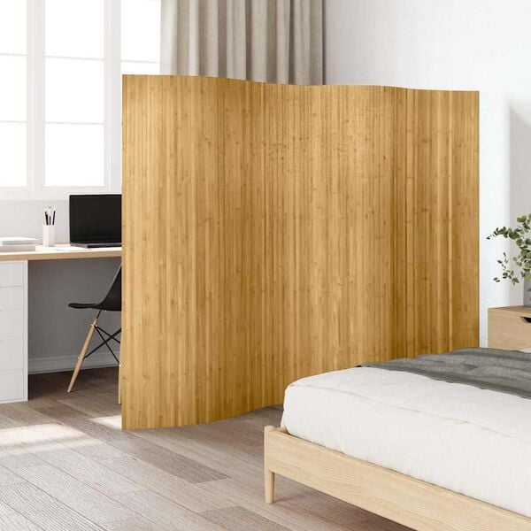 vidaXL Room Divider Bamboo Natural Width 250 cm Height 165 cm