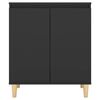 vidaXL Sideboard with Solid Wood Legs Black 60x35x70 cm Engineered Wood