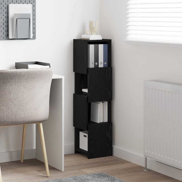 vidaXL Corner Cabinet Black Oak 25.5x25x102cm Engineered Wood