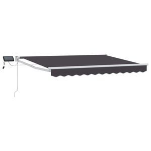 vidaXL Manual Retractable Awning with LEDs Anthracite 2.5 x 2 m