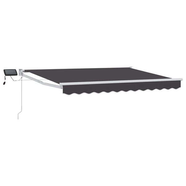 vidaXL Manual Retractable Awning with LEDs Anthracite 2.5 x 2 m