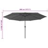 vidaXL Garden Parasol with LED Lights 400 cm Anthracite