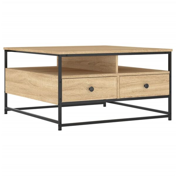 vidaXL Coffee Table Sonoma Oak 80x80x45 cm Engineered Wood