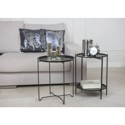 H&S Collection Side Table Metal 50.5 cm Black