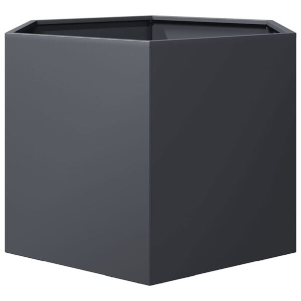 vidaXL Garden Planter Anthracite Hexagon 69x60x45 cm Steel