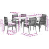 vidaXL 7 Piece Garden Dining Set with Cushions Grey Poly Rattan