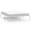 vidaXL Metal Bed Frame without Mattress White 140x190cm