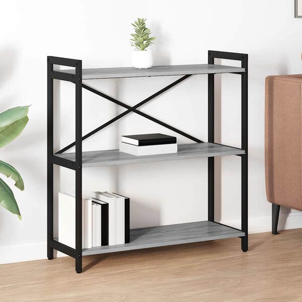vidaXL Bookshelf Grey sonoma 80 x 30 x 85 cm Engineered Wood