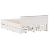 vidaXL Bed Frame without Mattress with Headboard White 140x190 cm Solid Wood Pine