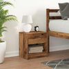 vidaXL Bedside Cabinet with Drawer Old Wood 39x28x41 cm