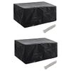 vidaXL Garden Furniture Cover | Set of 2 | Black | Polyethylene