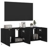 vidaXL TV Wall Cabinets with LED Lights 2 pcs Black 60x35x41 cm
