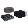vidaXL 12 Piece Towel Set Black Cotton