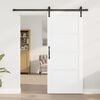vidaXL Sliding Door White and Black 86 x 198.5 cm Solid Pine Wood