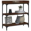 vidaXL Console Table with Shelves Brown Oak 75x30x80 cm