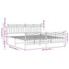 vidaXL Metal Bed Frame without Mattress with Footboard White 183x213cm