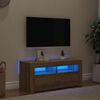 vidaXL TV Cabinet with LED Lights Artisan Oak 90x35x40 cm Engineered Wood