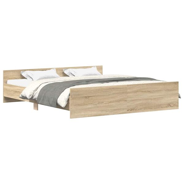 vidaXL Bed Frame without Mattress Sonoma Oak 180x200 cm Super King