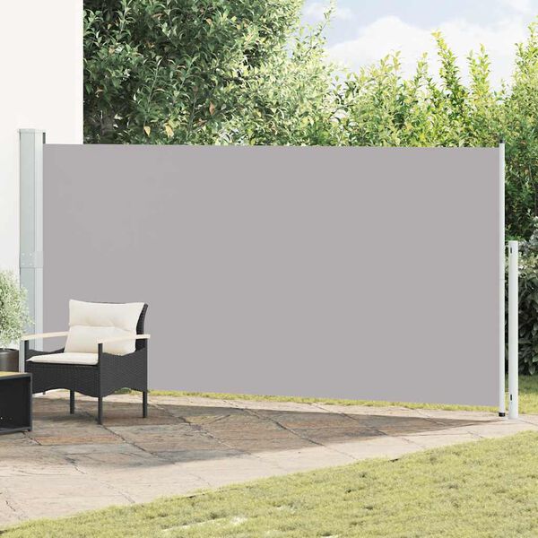 vidaXL Patio Retractable Side Awning 180x500 cm Grey