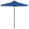 vidaXL Garden Parasol with LEDs and Steel Pole Azure Blue 225x225x212cm