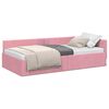 vidaXL Corner Bed Frame with Headboard Pink 80 cm x 200 cm Velvet