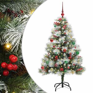 vidaXL Artificial Christmas Tree Green and white 150 cm