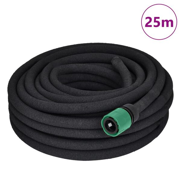 vidaXL Garden Soaker Hose Black 0.6" 25 m Rubber