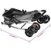 vidaXL Folding Dog Stroller Grey 76x50x100 cm Oxford Fabric