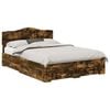 vidaXL Bed Frame with Drawer Smoked Oak 140 x 200 cm Engineered Wood