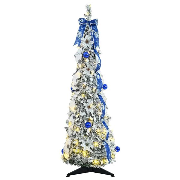 vidaXL Artificial Christmas Tree with 50 LEDs White 120 cm PVC