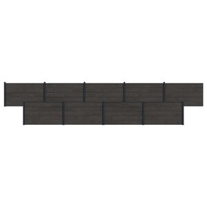vidaXL Fence Panel 9 pcs WPC and Aluminium Black
