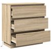 vidaXL Bedside Cabinet Sonoma Oak 71 x 34.5 x 75 cm Engineered wood