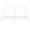 vidaXL Metal Bed Frame without Mattress with Headboard White 183x213cm