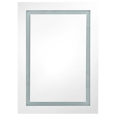 vidaXL LED Bathroom Mirror Cabinet Shining Black 50x13x70 cm
