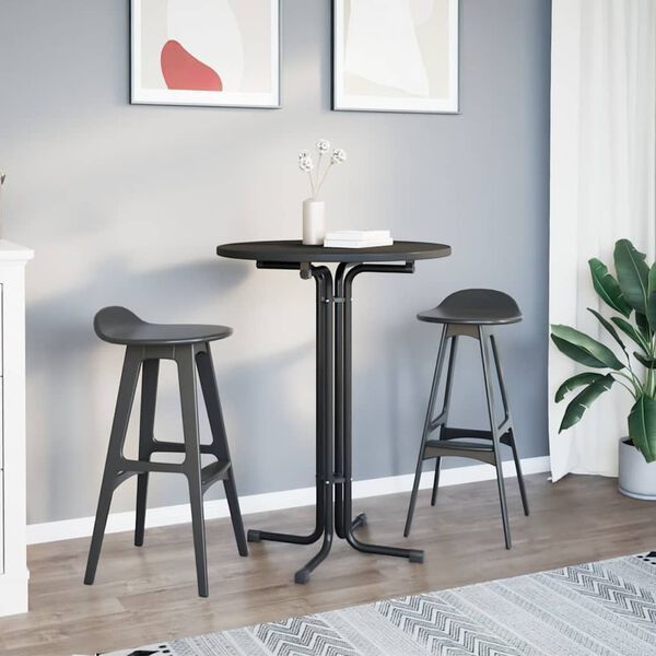 vidaXL Bar Table Black &Oslash;80x110 cm Engineered Wood and Steel