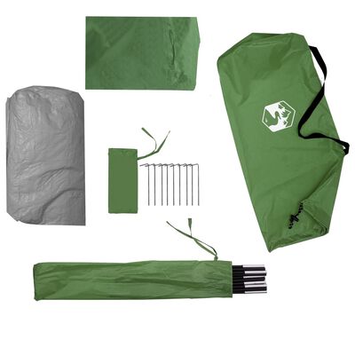 vidaXL Camping Tent Dome 3-Person Green Waterproof
